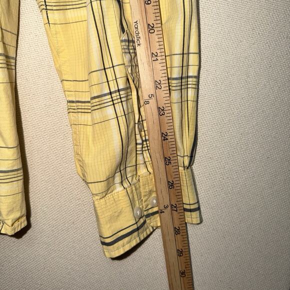 Eddie Bauer Shirt Men's XLT Yellow Plaid Long Sleeve Button Up Pockets - Picture 5 of 8
